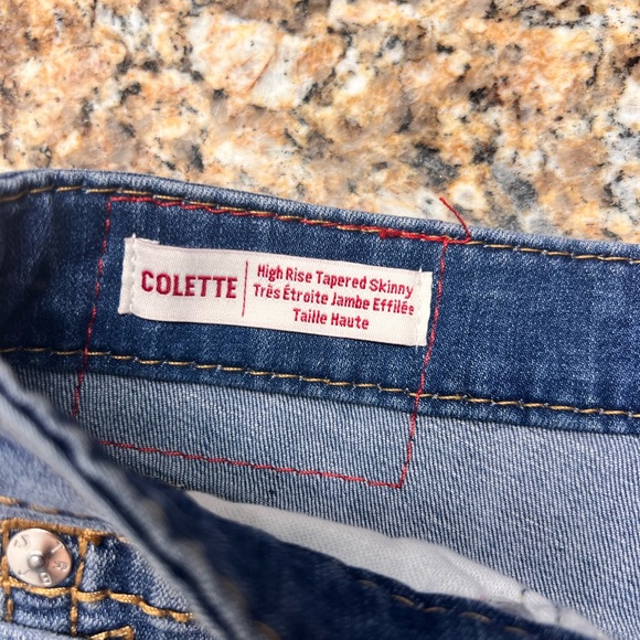 True Religion Colette High Rise Tapered Skinny Cutoff Distressed Shorts size 27 - Picture 5 of 10